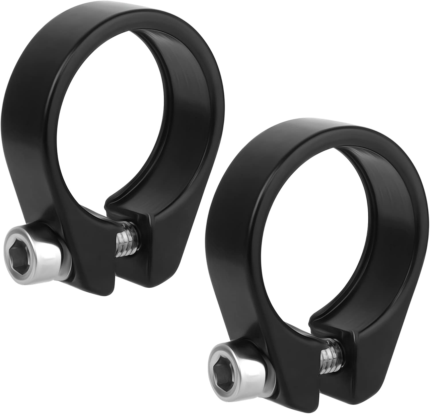 2 Pieces Aluminium Alloy Bicycle Seat Post Clamp 27.2 Mm Quick Release Black Col