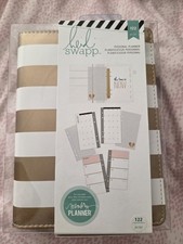 HEIDI SWAPP MEMORY PLANNER BOOK Binder Inserts Undated 122pc Gold Cream Stripe