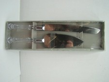 Wedding Cake Knife and Server Set Stainless Steel with Clear Handles