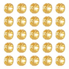 KISSITTY 100pcs Antique Golden Rondelle Spacer Beads Large Hole Metal Loose B...