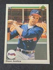 1990 Upper Deck #711 Dave Justice RC Rookie Braves Baseball Card 