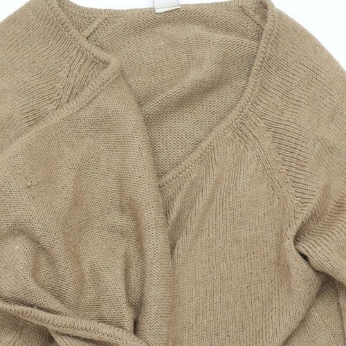 Cárdigan para mujer Vila beige frente abierto, mediano, estilo azteca - Imagen 10 de 12