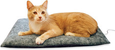 K H Heated Cat Bed - Thermo-Kitty Pad, Washable, Safety Listed, Gray 20x15in
