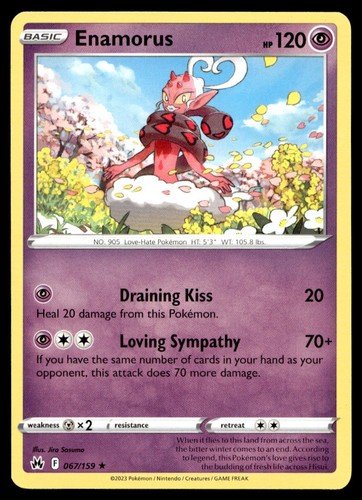 Enamorus 67/159 Pokemon Card Crown Zenith Rare 120 HP Near Mint G23