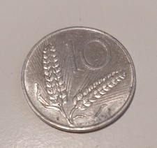 moneta 10 lire con spiga del 1980