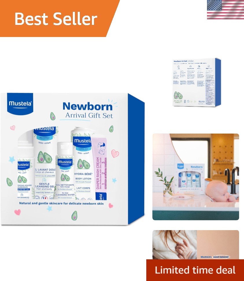 Gentle Plant-Based Baby Skincare & Bath Gift Set for Newborns-image