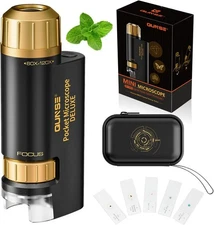 Kids Pocket Mini Portable Handheld Microscope 60x-120x,with 5 Slides Specimens,E
