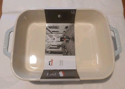 Staub Rectangular Ceramic Gratin Baking Dish 2.5 Qt 10.5 x 7.5'' - Light Blue