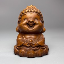2'' China Boxwood Hand-Carved Sakyamuni Shakyamuni Buddha Statue W707