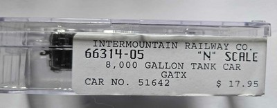 Intermountain Railway N Scale 66314-05 8000 Gallon Tank Car GATX 51642 ~ NOS