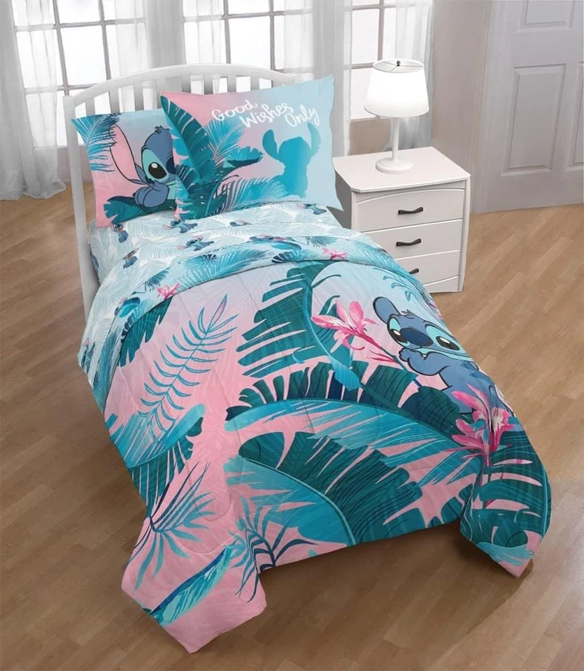 Disney Lilo & Stitch Floral Divertido Juego de Cama Queen 7 Piezas - Incluye C... Foto 2 de 4