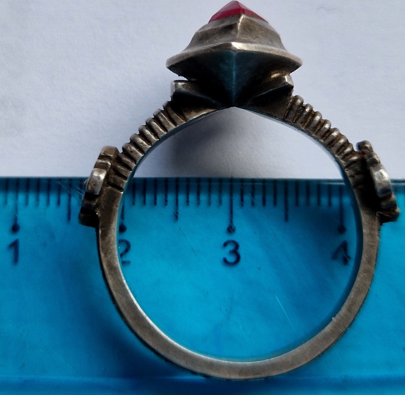 Medieval Style Silver Ring with Raw Ruby -Unique … - image 15
