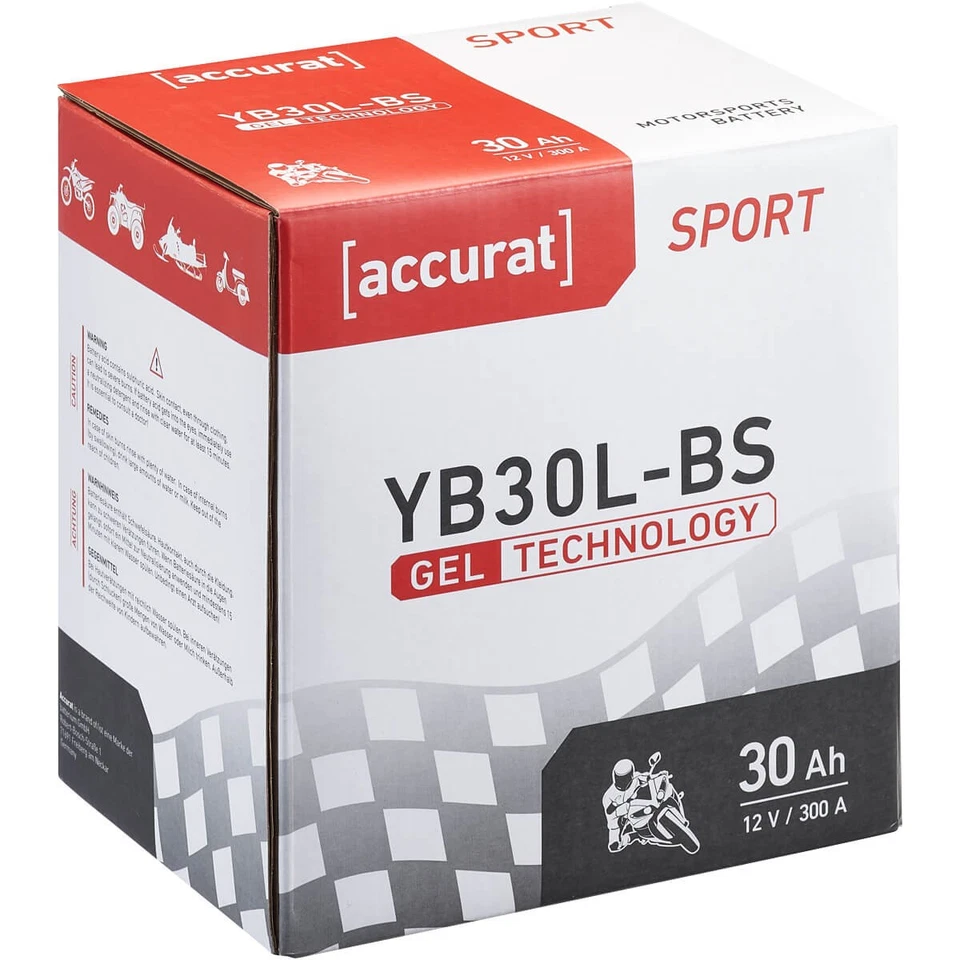 Motorradbatterie Roller Batterie 12V 30Ah GEL YB30L-BS DIN 83000 Akku YIX30L-BS - Bild 2 von 4