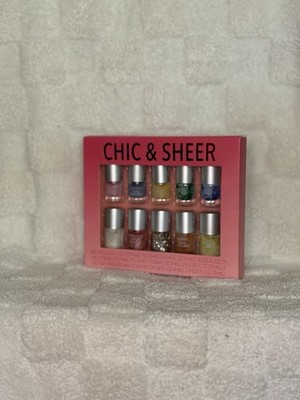 Chic & Sheer Multicolor Nail Polish Set Glitter Pearlized Glossy 0.14-0.25 fl oz