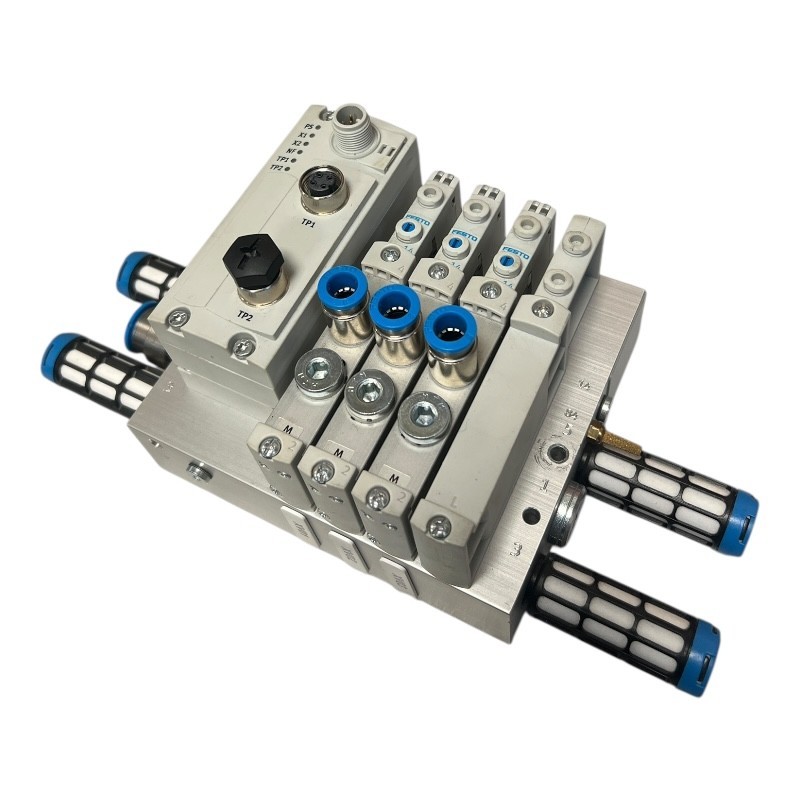 Système compact Festo VTUG-14 avec module CTEU-PN pour gestion de 3 vannes pneumatiques