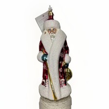 CHRISTOPHER RADKO SANTA "SIBERIAN SNOW NICK" GLASS CHRISTMAS ORNAMENT-w/TAG - 7"