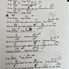 3 Ring Notebook Of Sheet Music For Guitar - Christian Church Tunes