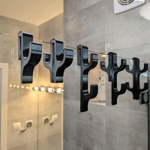 CROCHETS DE SERVIETTE élégants et fiables pour douches en verre installation s EUR 12,41