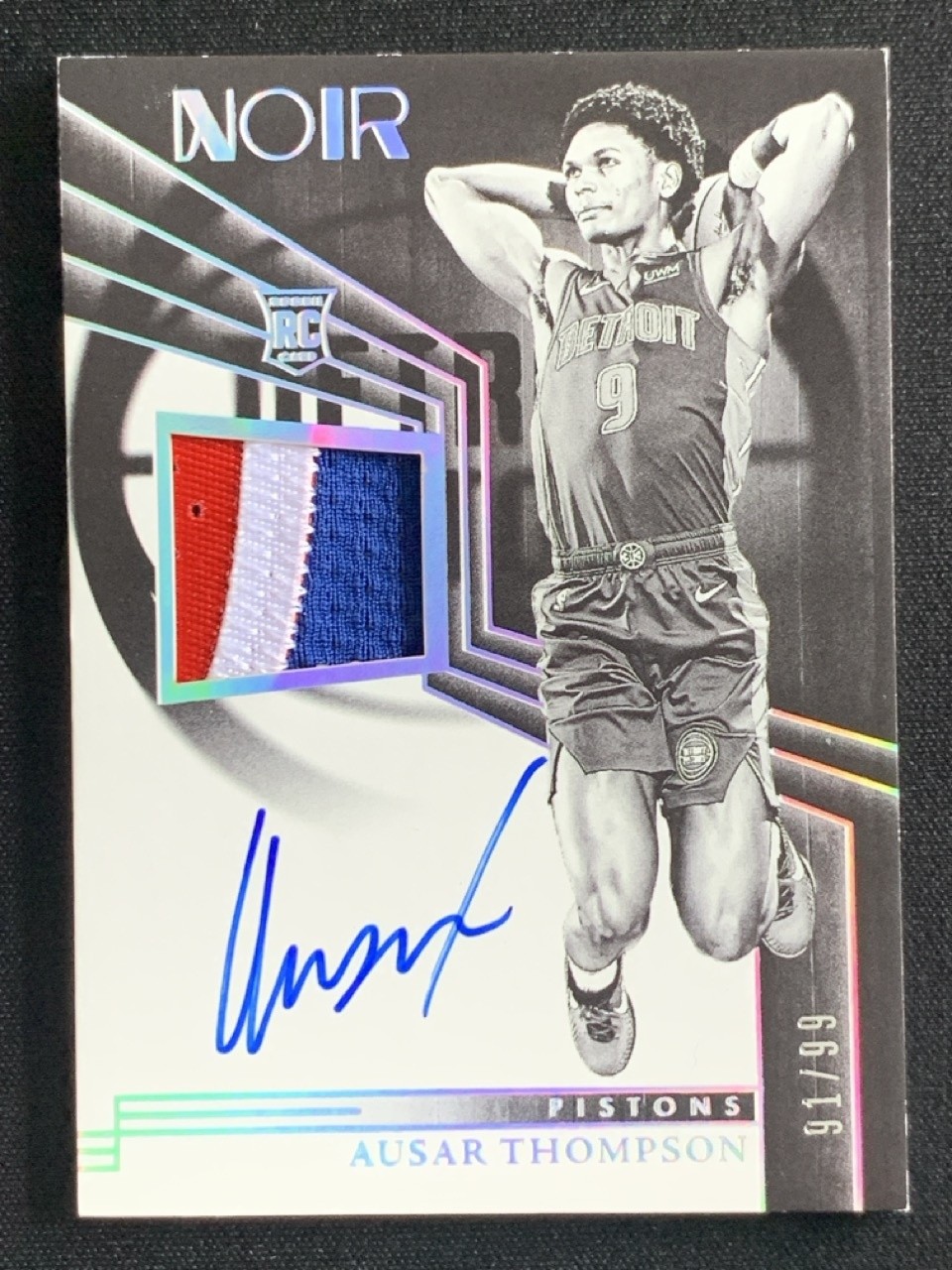 Ausar Thompson 2023-24 Panini Noir Rookie Patch Auto RC /99 #312