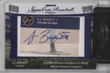 2012 TRISTAR Signa Cuts Cut Auto Blue 10/10 AJ Burnett Cut Signature Auto 1r9
