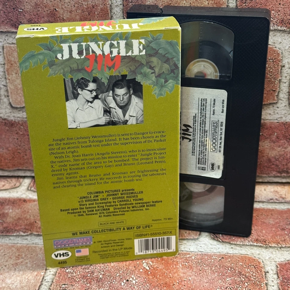 Jungle Jim VHS Used Johnny Weissmuller Goodtimes Atomic Bomb Adventure - Image 2 of 3