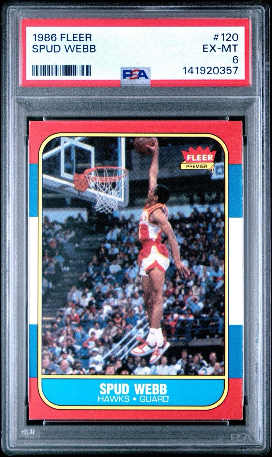 1986 FLEER #120 SPUD WEBB ROOKIE RC PSA 6