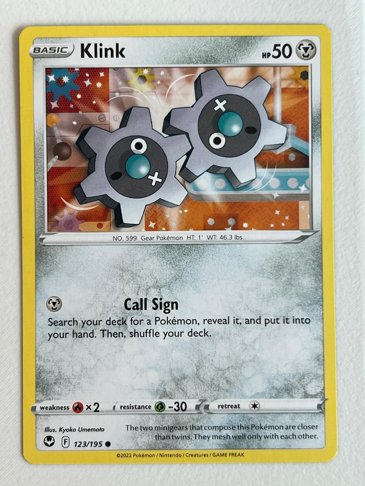 Klink 123/195 Common Silver Tempest Pokemon Near Mint
