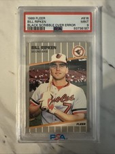 1989 Fleer Bill Ripken Black Scribble #616 PSA 9 Orioles