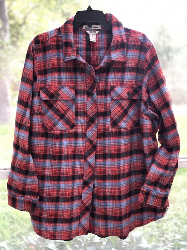 Duluth Trading Women’s Folklore Flannel 3X Plaid Button Up Shirt Cotton
