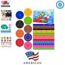 134 Pcs Magnetic Fraction Tiles  Fraction Circles - Math Manipulatives for P...