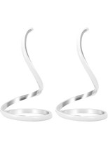 Deecozy Set of 2 Spiral Modern Table Lamp, Dimmable Bedside Table Lamp - Silver