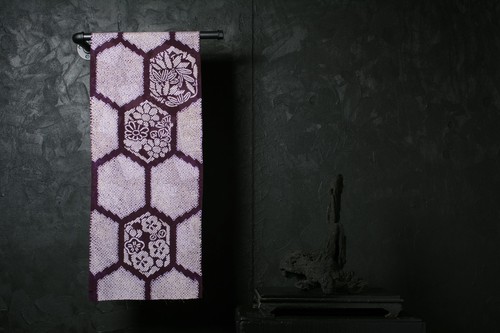 Japanese Fabric Silk Textile Vintage Kimono Antique Patch SHIBORI 42.9"/KIJ34/60 - Picture 5 of 9