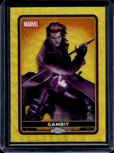 2025 Topps Chrome Deadpool Gambit Comic Accurate Yellow Wave Refractor #/399