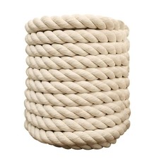 1/2 Inch x 100 Feet Natural Twisted Cotton Rope inch x 100 feet, Beige