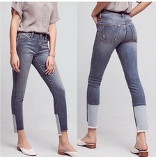 Anthropologie Pilcro Letterpress High Rise Skinny Crop Raw Hem Jeans 26