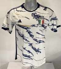 Adidas Italy M Medium 2023 Soccer Jersey Futbol Shirt White Blue Short Sleeve