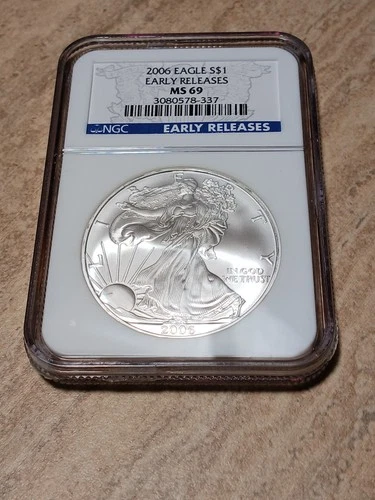 AMERICAN SILVER EAGLE 2006 1-OZ SILVER COIN | NGC MS69 | EARLY RELEASES