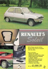 Catalogue brochure prospekt Renault 5 série spéciale Soleil 1983 UK Royaume-Uni