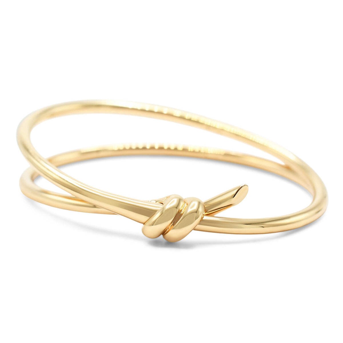 Tiffany Knot Double Row Hinged Bangle - 18ct Rose Gold