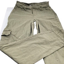 DG2 Diane Gilman Pull On Pants Cotton Stretch Green Straight Slim Leg -Small NWT