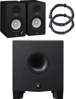 Yamaha HS 3 / HS 8S 2.1 Aktiv Studiomonitor Set Subwoofer Kabel 2-Wege schwarz