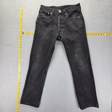VTG Levis 501 Jeans Mens Black Charcoal Wash Made In USA Altered Hem Fits 28x28