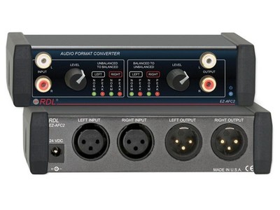 RDL EZ-AFC2 Stereo Balanced to Unbalanced Audio Format Converter