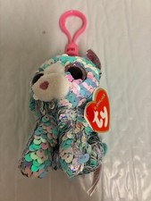 Ty Flippables💜Whimsy The Cat Key Clip  4" New MWMT's