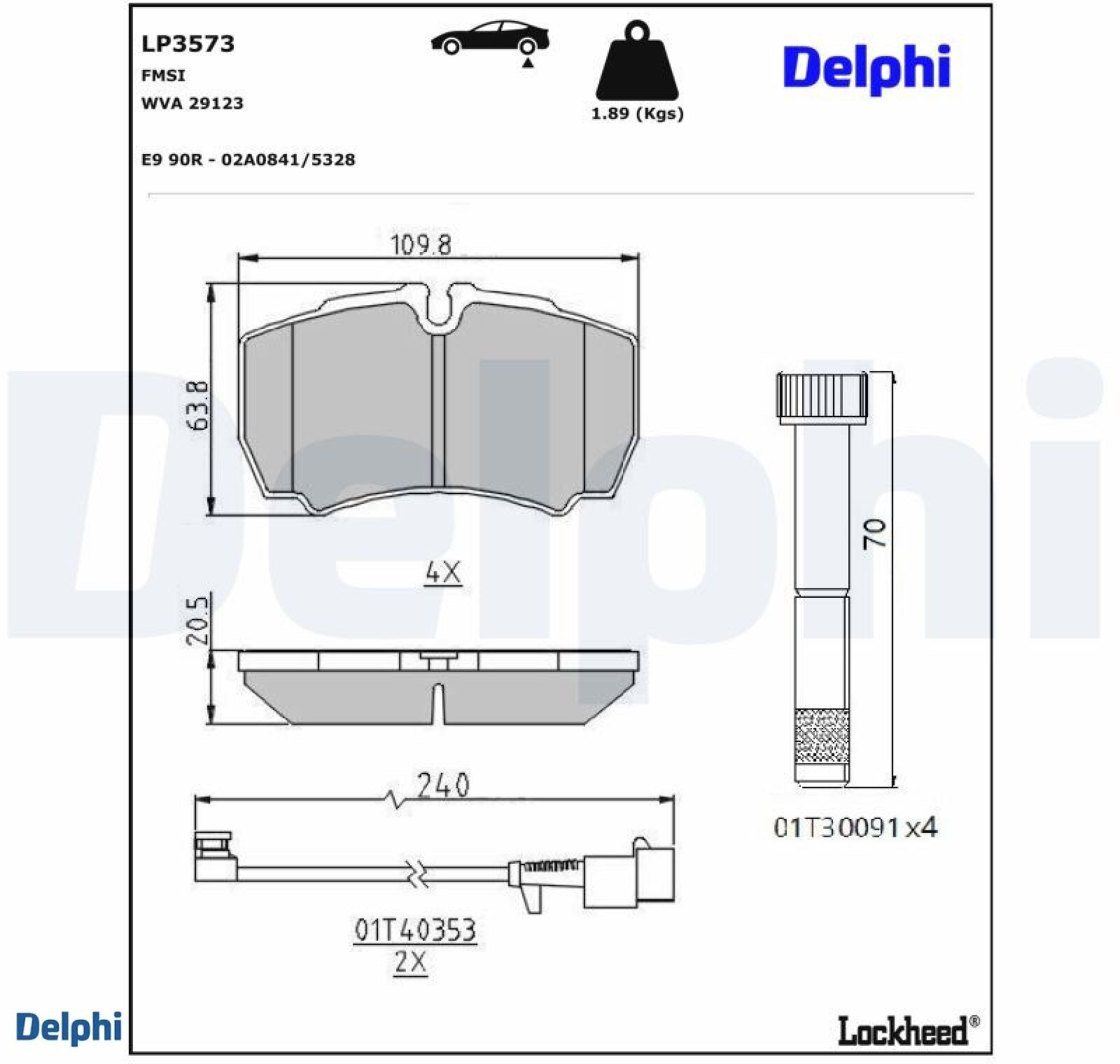 Delphi Bremsbelagsatz Größe 20.5 Lp3573 - Bild 2