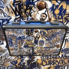 Stephen Curry Graded Card Case Box PSA/BGS Slabs Storage  TSA Locks 4 Row Blue