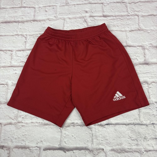 Adidas Shorts Youth 9-10 Red AEROREADY Athletic Soccer Gym Training Logo