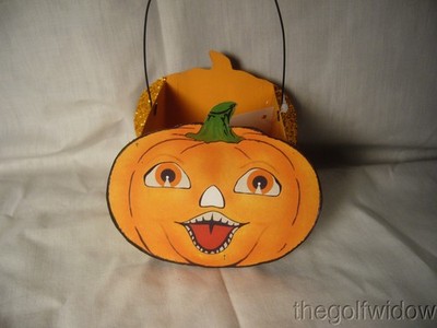 Bethany Lowe  Mr. Pumpkin Bucket Mini New Halloween