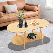 2-Tier Sofa Table Max 66.14 lbs Cloud Shape End Table 19.7in H Coffee Table