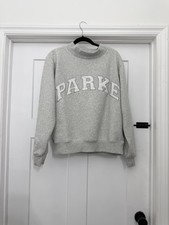 PARKE Varsity Mockneck Sweatshirt Metallic Grey Oversized SOLD OUT Viral S/M